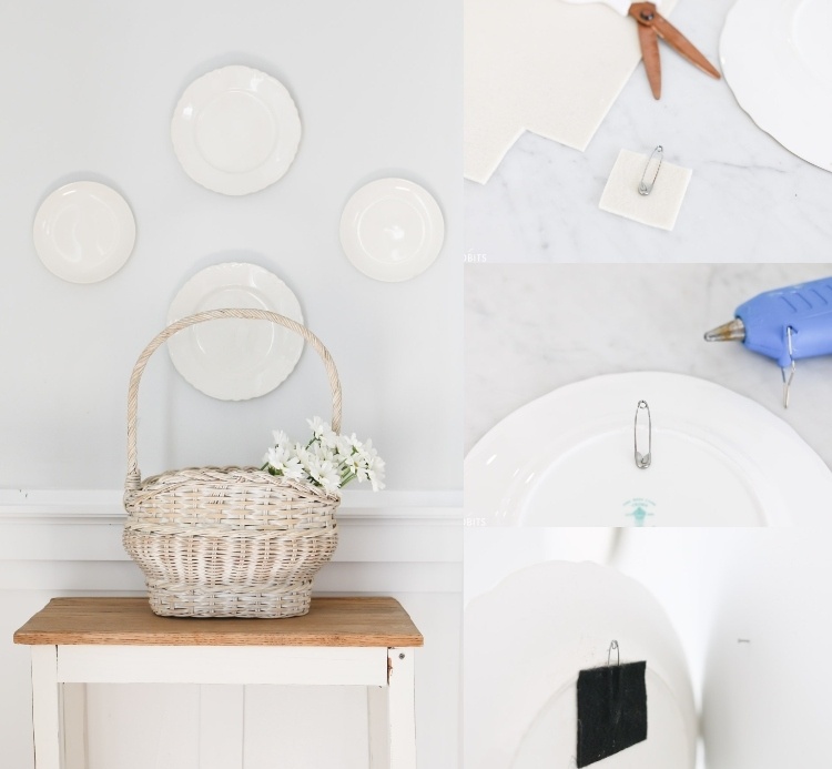 Zavesenie starých tanierov na stenu DIY