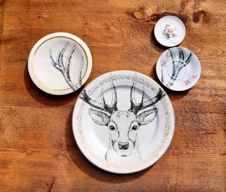 Robte pre seba ručné práce so starými taniermi