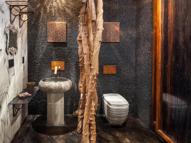 drez-kameň-prírodný kameň-rieka kameň-drevo-kúpeľňa-prírodný