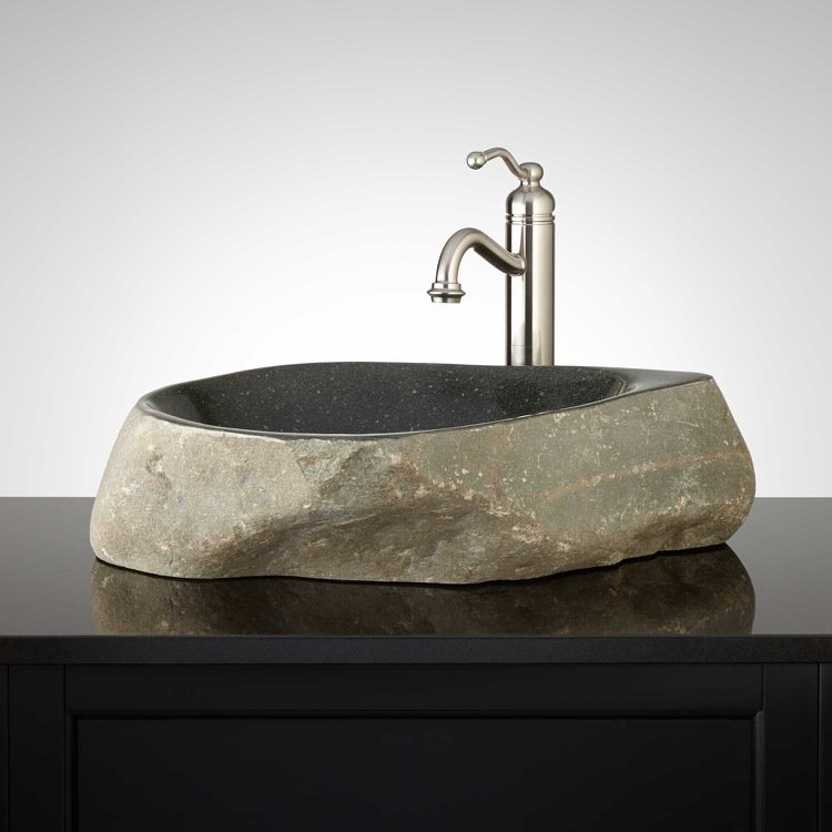 umývadlo-kameň-prírodný kameň-riečny kameň-faucet-vinobranie-moderné