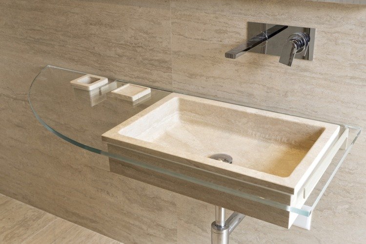 umývadlo-kameň-prírodný kameň-travertín-sklo-obdĺžnikové-moderné