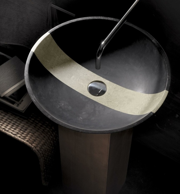 Umývadlo umývadlo okrúhle farebné akcenty moderný kúpeľňový faucet