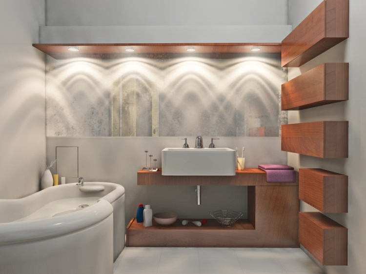 S osvetlením umývadla je možné vytvárať skvelé efekty efektné osvetlenie nápad na dizajn kúpeľňovej vane