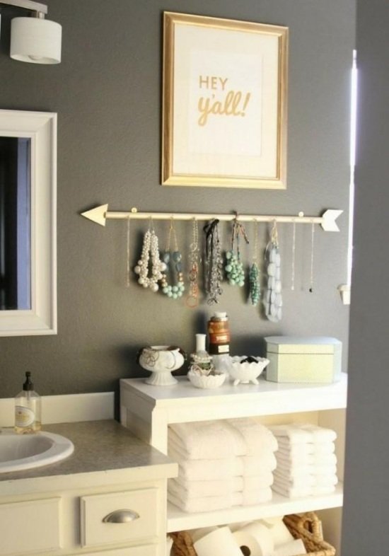 Márnosť v kúpeľňovom držiaku na zavesenie police držiak šperkov závesné poličky handričky košík na mlieko