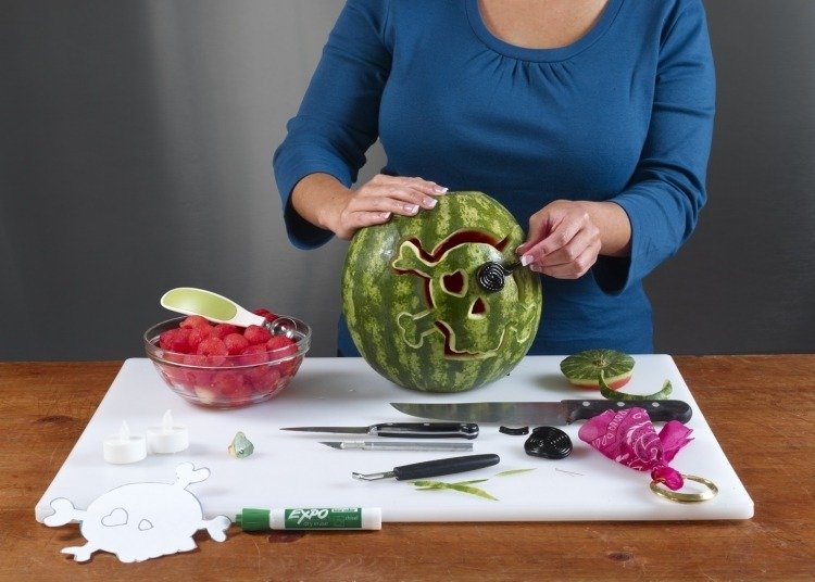 Melón zdobí nápady-detské narodeninové-návody-pirátske-themed