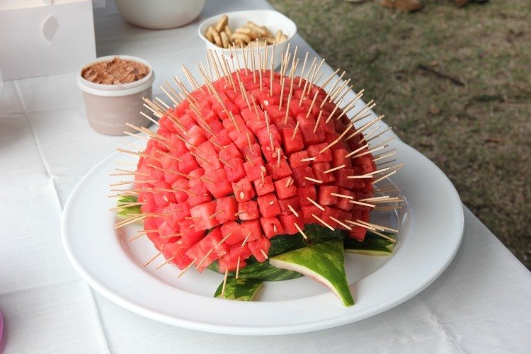 Melón zdobí -idea-ježko-deti-narodeniny-leto