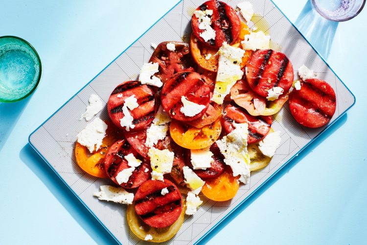 melón gril šalát paradajky feta syr recept