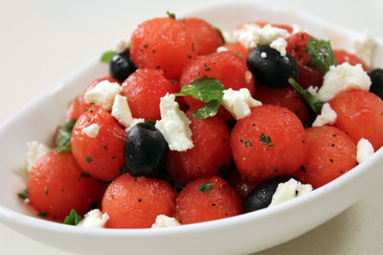 melón recepty olivy syr feta