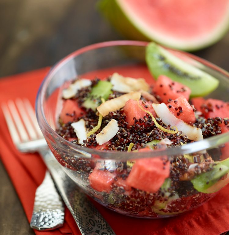 melón recepty quinoa kiwi šalát
