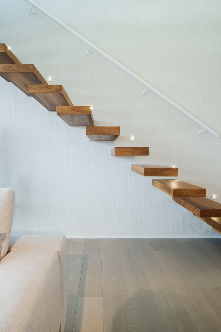 Biely bytový nábytok - moderné schodisko s osvetlením biely nábytok-byt-akcent-schody-obývačka-osvetlenie-zábradlia