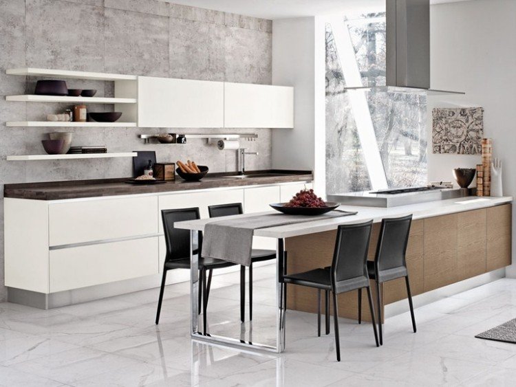 lakovaná kuchyňa-BRAVA-integrované-úchytky-otvorené-police-kuchársky-ostrov-cucine-lubrikant