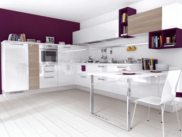 moderná-biela-kuchyňa-vo vysokom lesku-lak-kuchynská-drevená dyha-NOEMI-Cucine-Lube