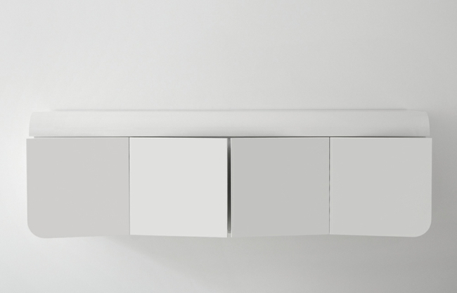 štýlová skrinka na stenu minimalistická biela Nástenný minimalistický biely dizajn jednoduchý