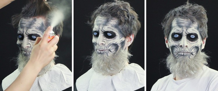 biely-tulák-make-up-halloween-fúzy-vlasy