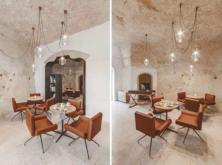 autentická štruktúra tufu v kombinácii s elegantným nábytkom biela farba na stenu-prírodný-drevený-nábytok-jaskyňa-moderné-vybavenie-svetlá