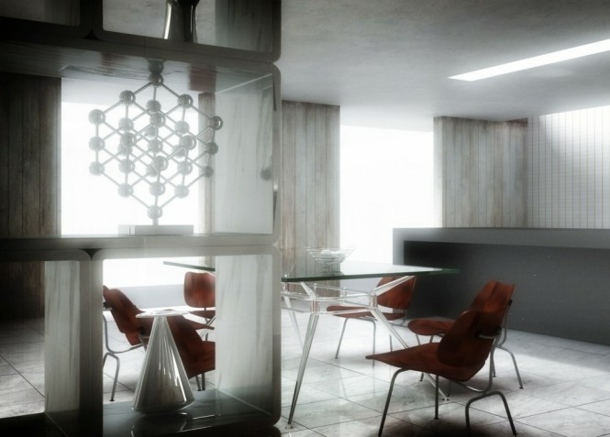 elegantný interiér v jedálni