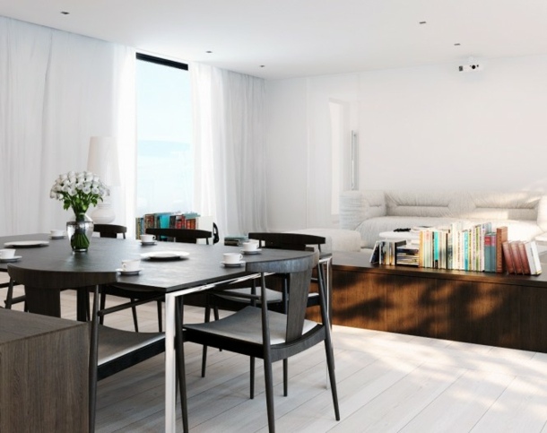 štýlová obývacia izba s jedálenským kútom