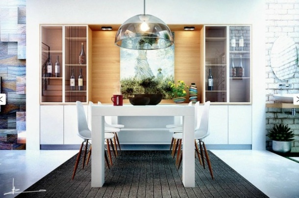 biely moderný interiér