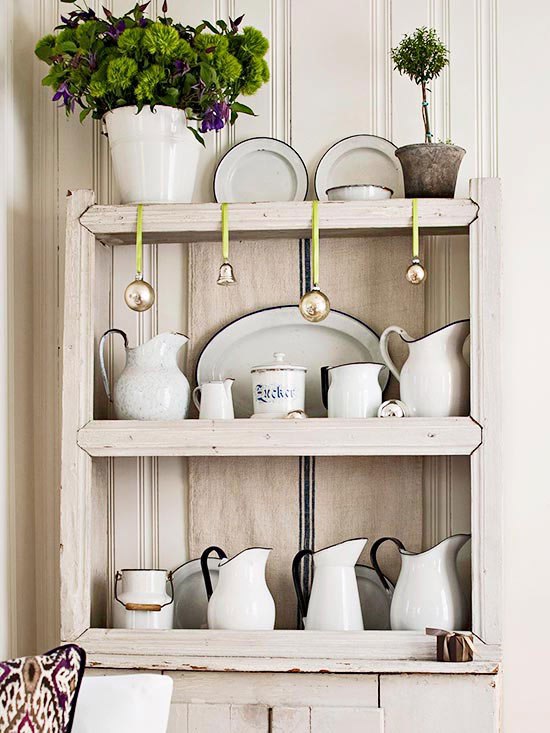 vianočná výzdoba malý byt bufet ozdobiť gule Vianočné dekorácie pre malé byty bufet zdobia gule