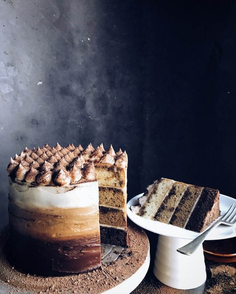 torta na vianoce ombre čokoládový krém