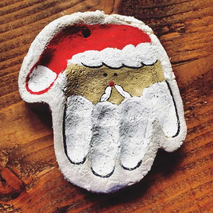 Santa Claus drotár deti vianočné slané cesto odtlačok ruky