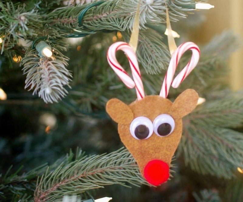 Ručné práce s batoľatami - vystrihnite soba Rudolfa z plsti Nápady na vianočné remeslá-2015-darčeky-deti-Rudolf-soby-plsť-krútiť očami