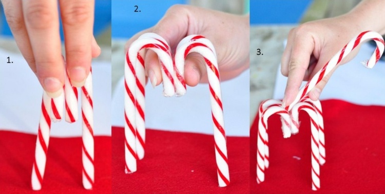 vianočné remeslá deti pokyny pre soby cukrová trstina červená biela lepiaca páska