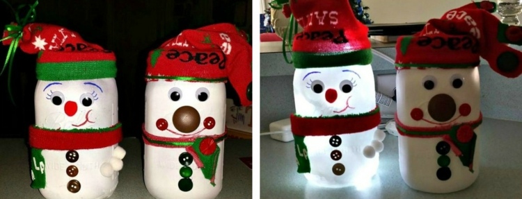 vianočné remeslá deti farba jar lampáš snehuliakov