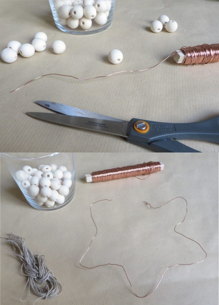 ohnite drôt a vytvorte z neho hviezdu vianočné remeslá-deti-drevené-korálkové-hviezdičkové-návody-tvary na ohýbanie drôtu