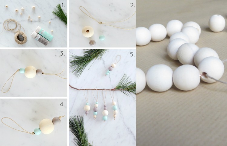 Vyrobte si škandinávske vianočné ozdoby z drevených korálikov vianočné remeslá-deti-drevené-korálky-vianočné dekorácie-návod-škandinávsky-jednoduché