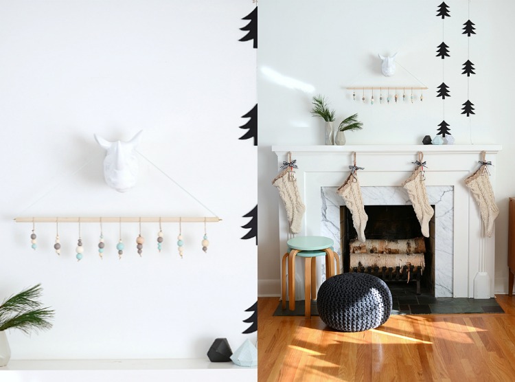 Vianočné remeslá s deťmi Vianočné remeslá s deťmi-drevené korálky-jednoduché-škandinávske-návody-biele