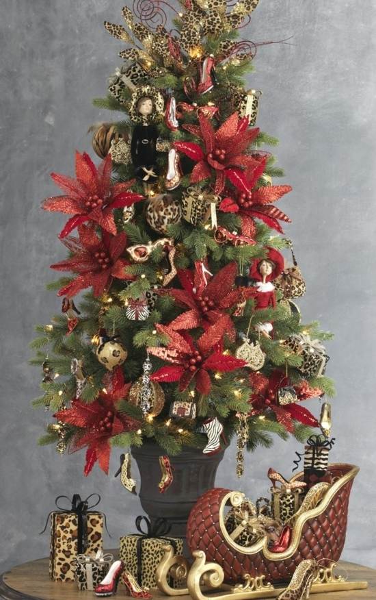 Stôl na vianočný stromček malý byt slávnostné dekorácie stromčeka lesklé Ozdoby na vianočný stromček slávnostné červené kvety girlandové gule