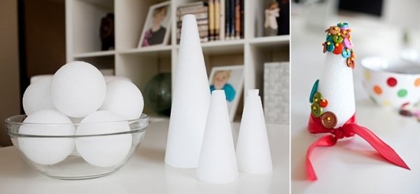 polystyrénové vianočné stromčeky kolíky na gombíky vianočný stromček drotársky polystyrénový tvar kolíky