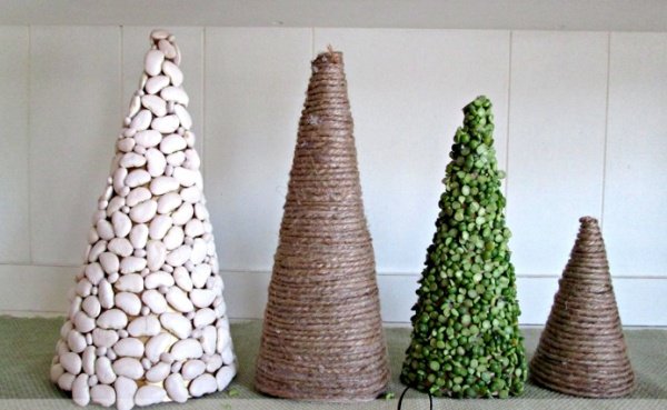 nápady na vianočný stromček drotárska fazuľa priadza hrach vyrobte si vlastný vianočný stromček fazuľa priadza hrach