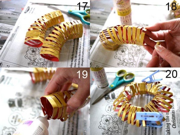 ozdoby na vianočný stromček rolky z toaletného papiera nápady maľovanie ručné práce deti Ozdoby na vianočný stromček, rolky od toaletného papiera, nápad, maľovanie, drotárstvo