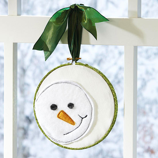 Ozdoby na vianočný stromček snehuliak vyšívací vyšívací rám filc Tinker vianočné ozdoby snehuliak vyšívací vyšívací rám filc