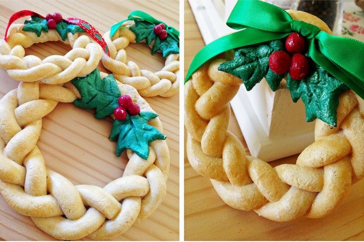 Vyrobte si vlastný veniec zo slaného cesta vianočný stromček-dekorácie-drotár-deti-slané-cesto-veniec-zapletané