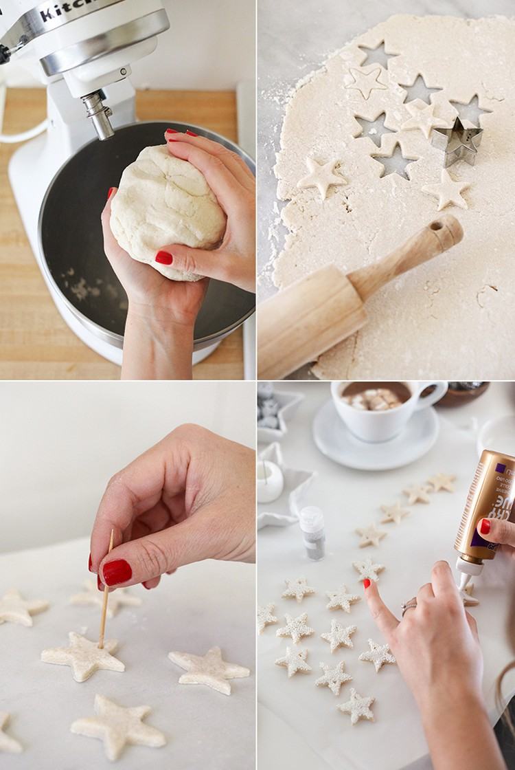 Pripravte slané cesto a vykrajujte hviezdičky Vianočný stromček-dekorácie-drotár-deti-soľ-cesto-recept
