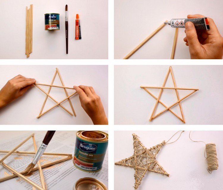 Návod, ako vyrobiť hviezdu pre vianočný stromček
