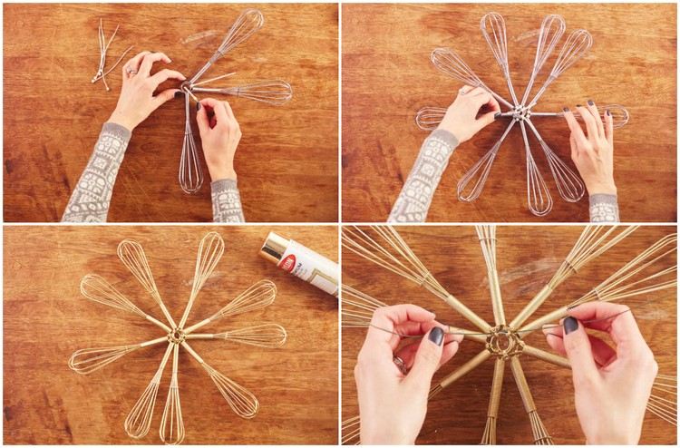 Ručné vianočné vianočné hviezdy vyrobené z metly