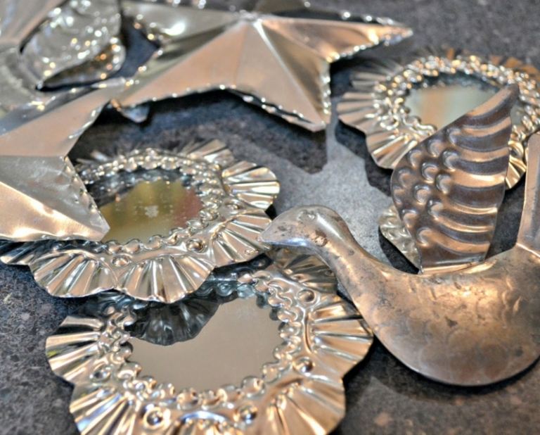 Kovové vianočné ozdoby - skvelé nápady na imitáciu vianočná dekorácia plechová platňa hviezda figúrka vtáka trblietavá ozdoba