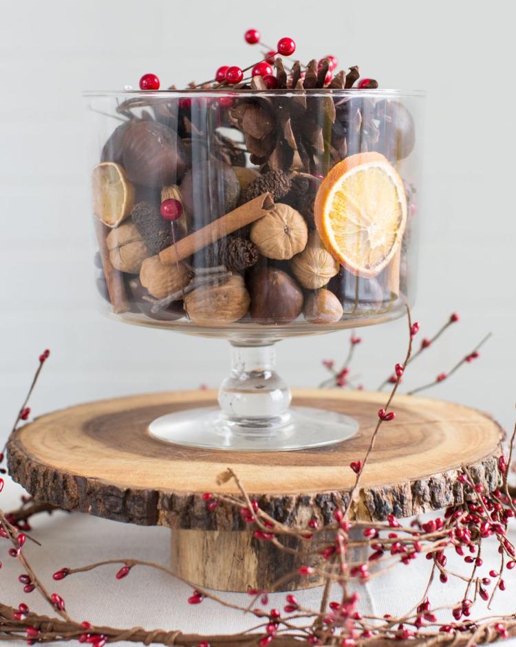 drôtený sklenený stojan na tortu izbová vôňa vianočné dekorácie na stôl