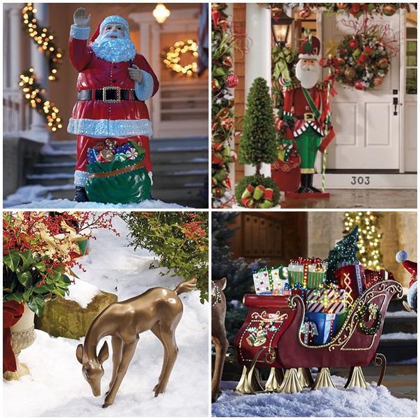 Vonku vianočná dekorácia Santa Clausa Exteriér vianočnej dekorácie jeleňa jelena