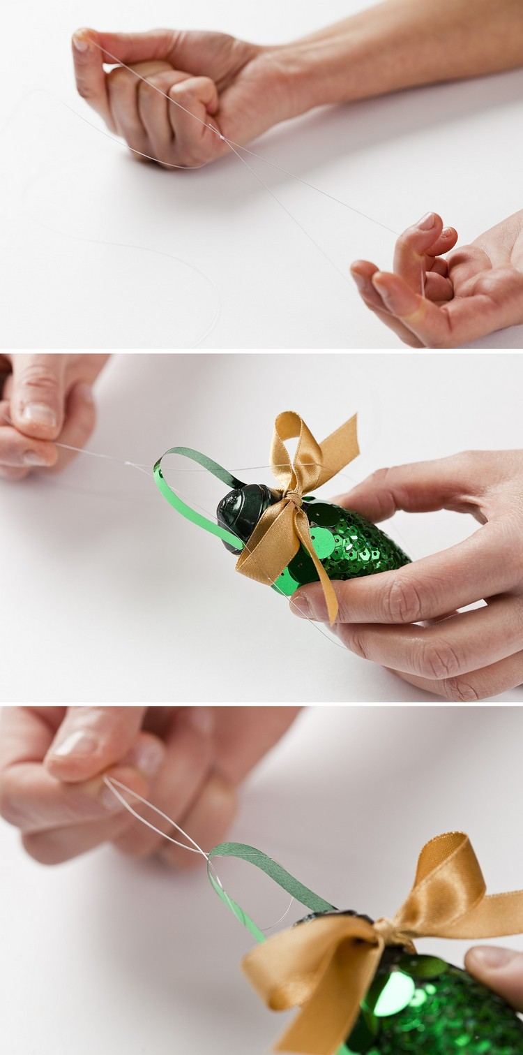 Pridajte niť na zavesenie vianočné dekorácie-drotár-žiarovky-žiarovky-šišky-závit-zavesiť