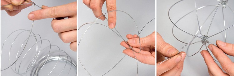 Vytvorte drôtený základ pre jedľové vetvy vianočné dekorácie-drotár-ozdobné-guľôčkové-drôtené tvary