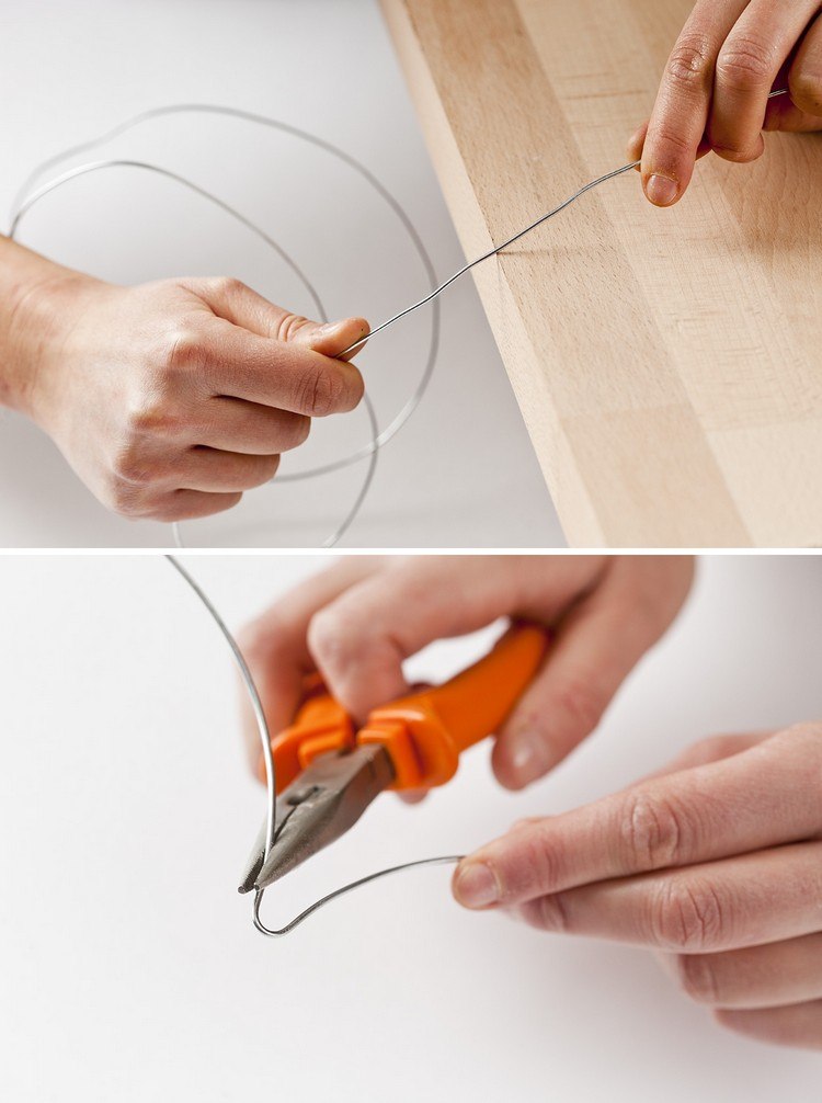 Kliešte vytvarujte drôtené srdce vianočné dekorácie-drotárstvo-drôtené-srdce-drôtené kliešte-ohýbanie