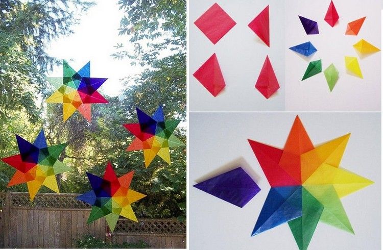 Zložte jednotlivé diely a zlepte ich dohromady Vianočné ozdoby na okná hviezdy návody lepia jednotlivé diely k sebe