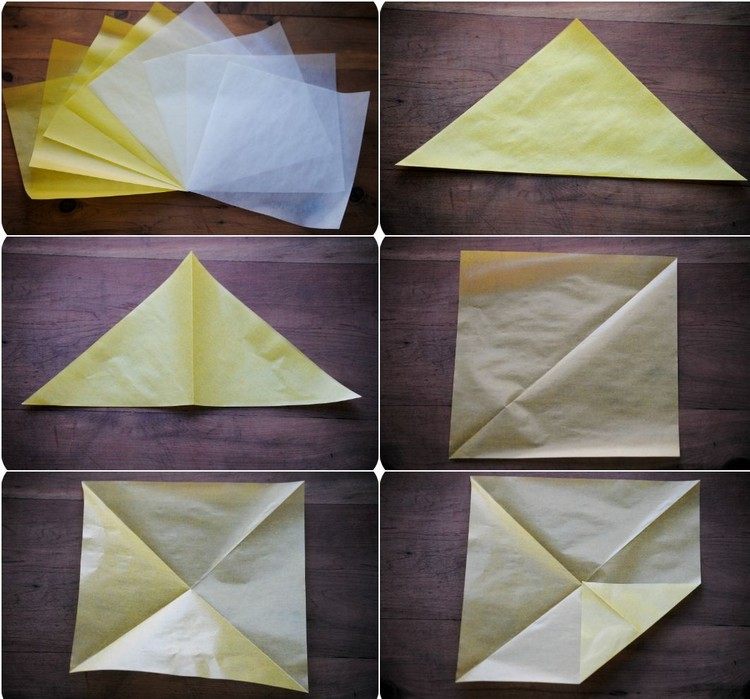 Pokyny pre 8-bodovú okennú hviezdu vianočné dekorácie-okenné hviezdy-žlté-biele-pokyny-transparentný papier