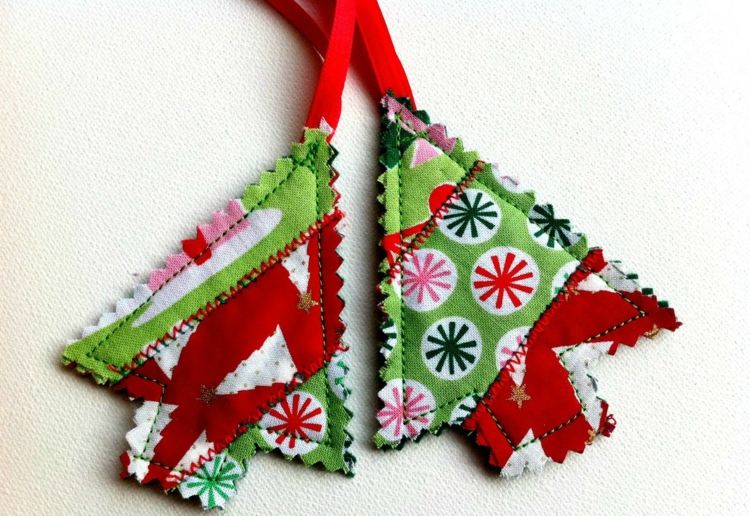 Návrhy vianočných dekorácií látkový drotár jedľový príves