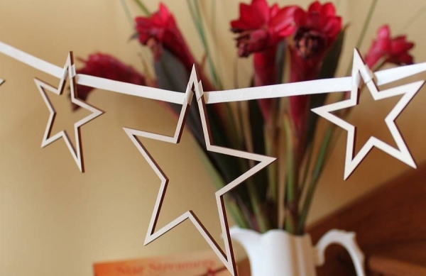 Garland ručné vianočné hviezdy na zavesenie papiera